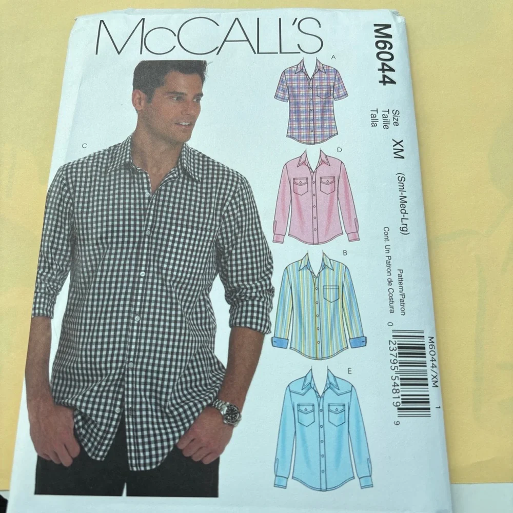 McCalls Pattern M6044 XM for Men’s Shirts